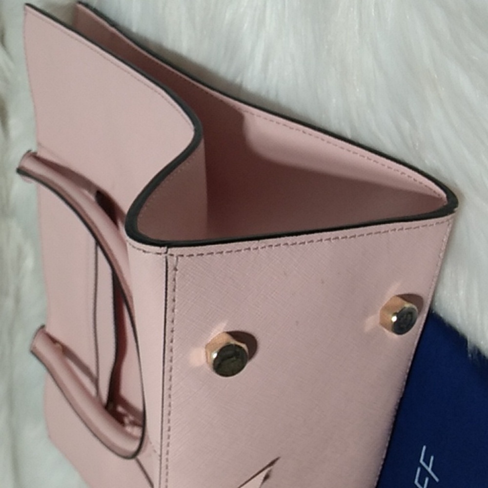 (#30) SALE! Rebecca Minkoff Pink Saffiano Leather Tote/Shoulder Bag W DB - Picture 13 of 16